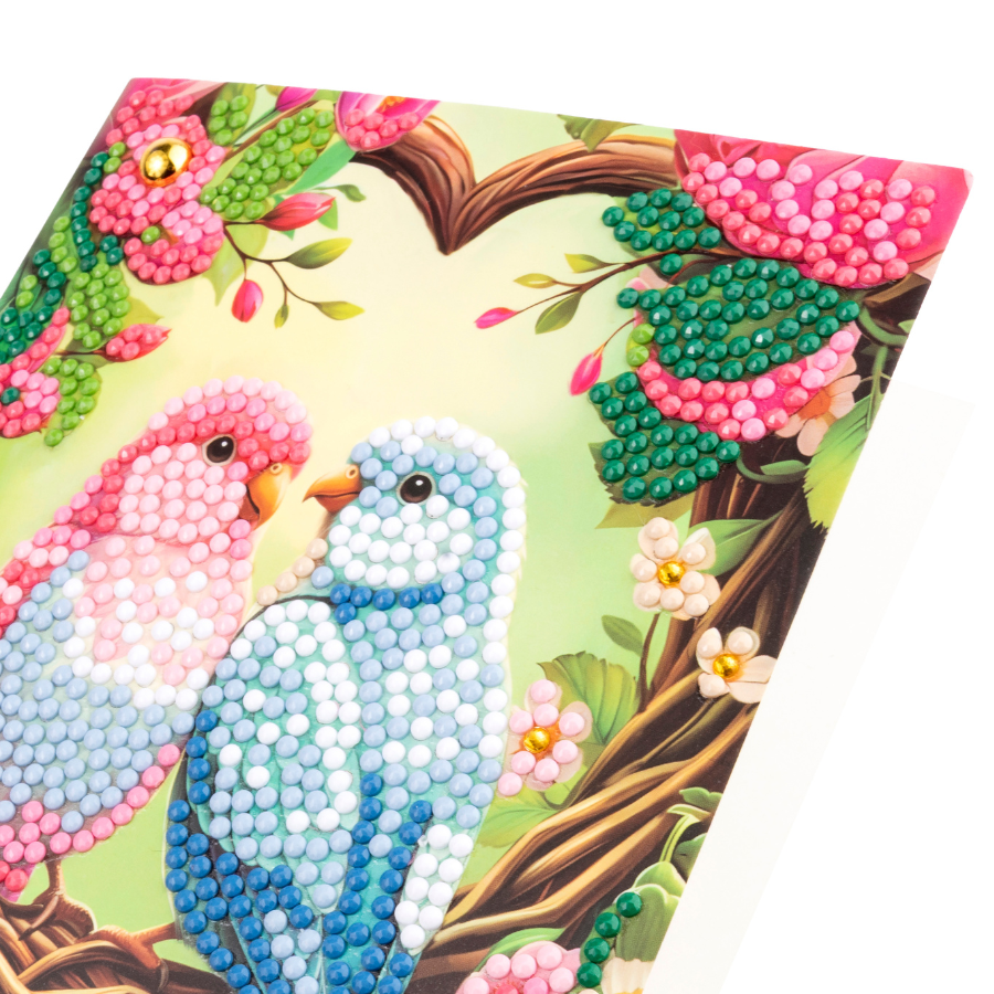 Floral Birds Crystal Art Card Kit 12.6cm x 17.5cm