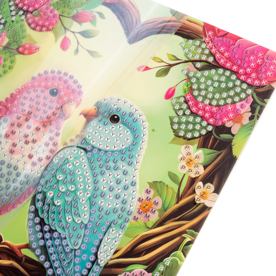 Floral Birds Crystal Art Card Kit 12.6cm x 17.5cm