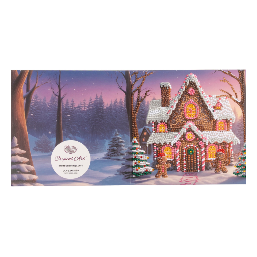 Festive Gingerbread Crystal Art Card 18x18 card