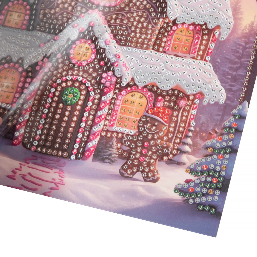 Festive Gingerbread Crystal Art Card 18x18 template