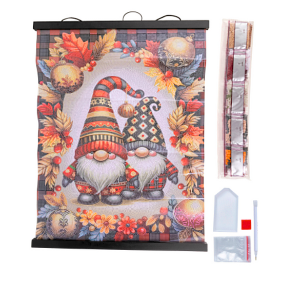 Festive Gonks Crystal Art Scroll Kit 40x50 1