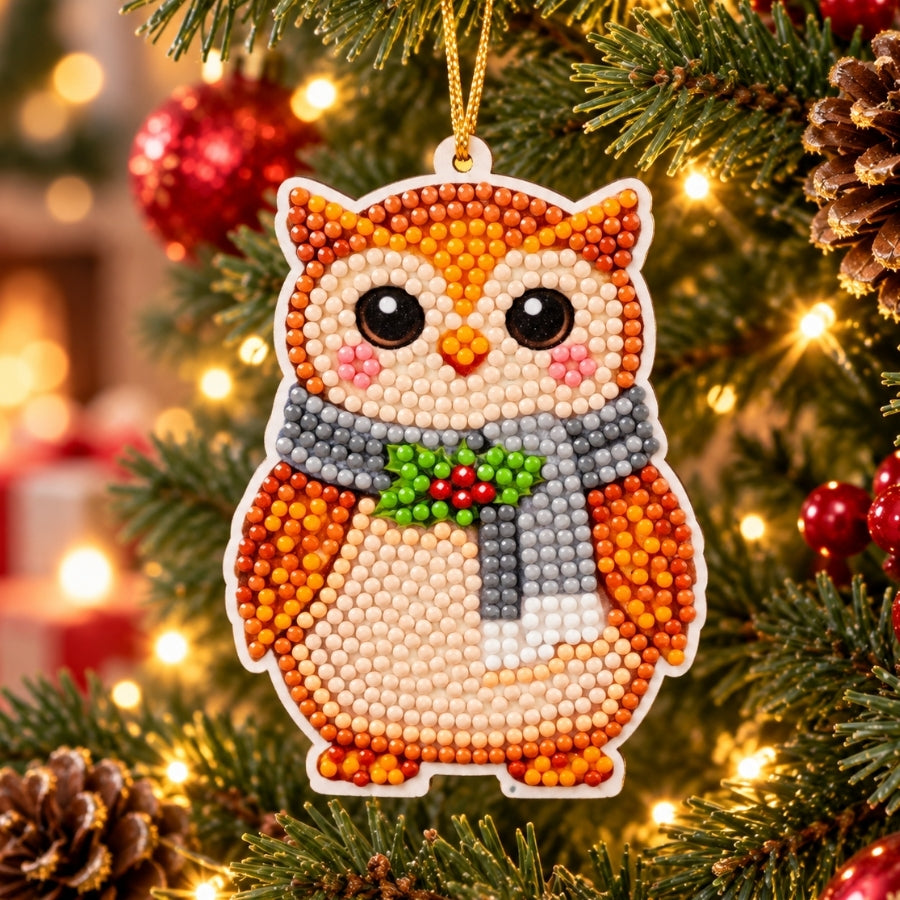 Festive Owl Crystal Art Festive Buddies Kit Series 7