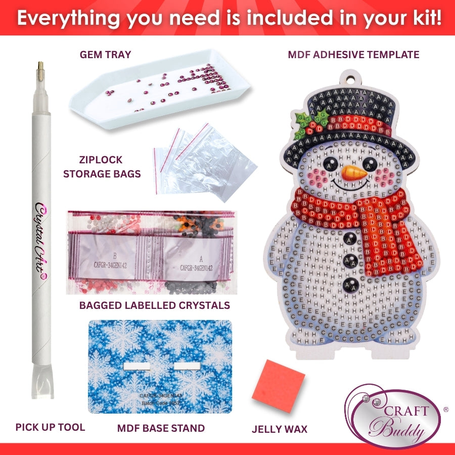 Festive Snowman Crystal Art Festive Buddies Kit Series 7