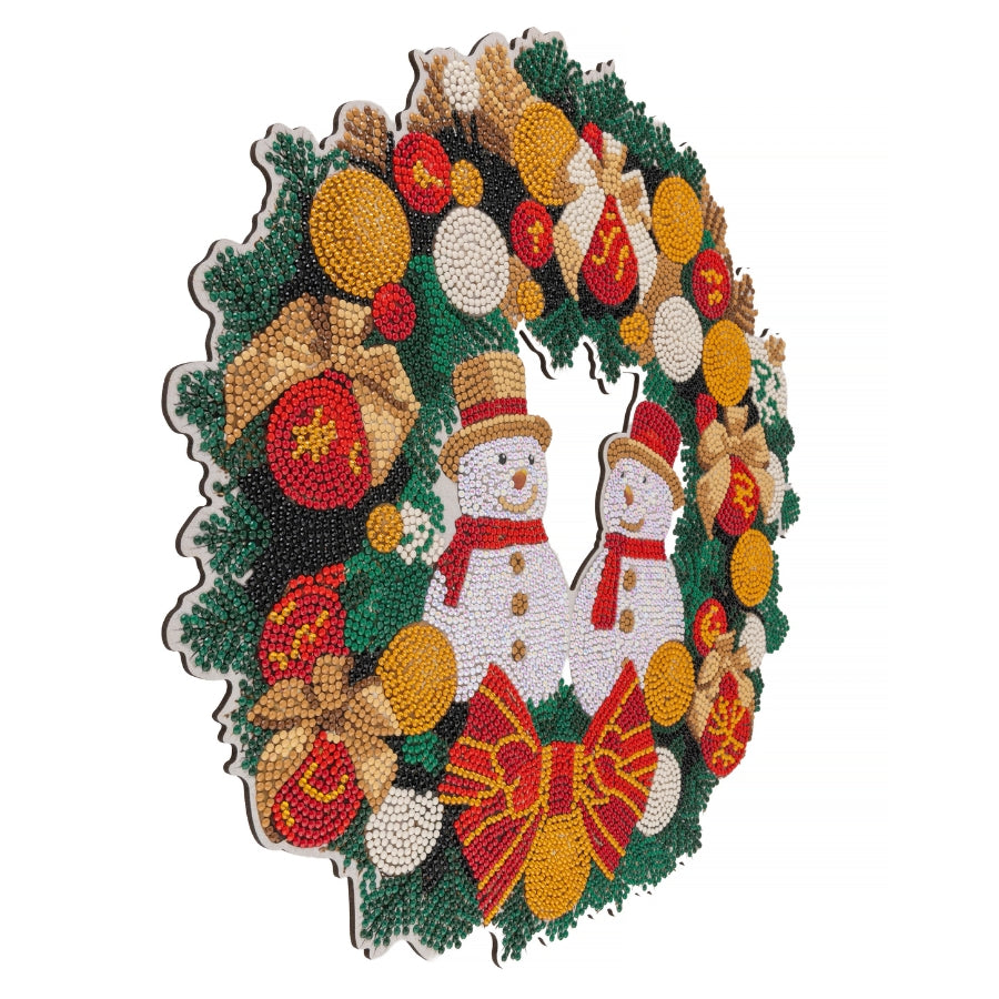 Festive Snowmen Crystal Art Wreath Kit