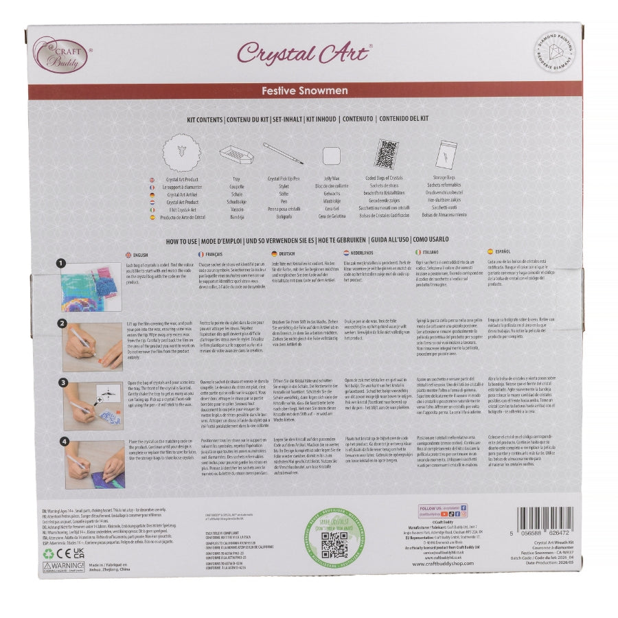 Festive Snowmen Crystal Art Wreath Kit