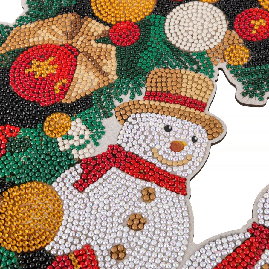 Festive Snowmen Crystal Art Wreath Kit