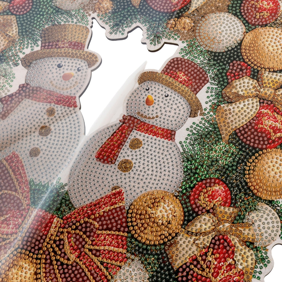 Festive Snowmen Crystal Art Wreath Kit