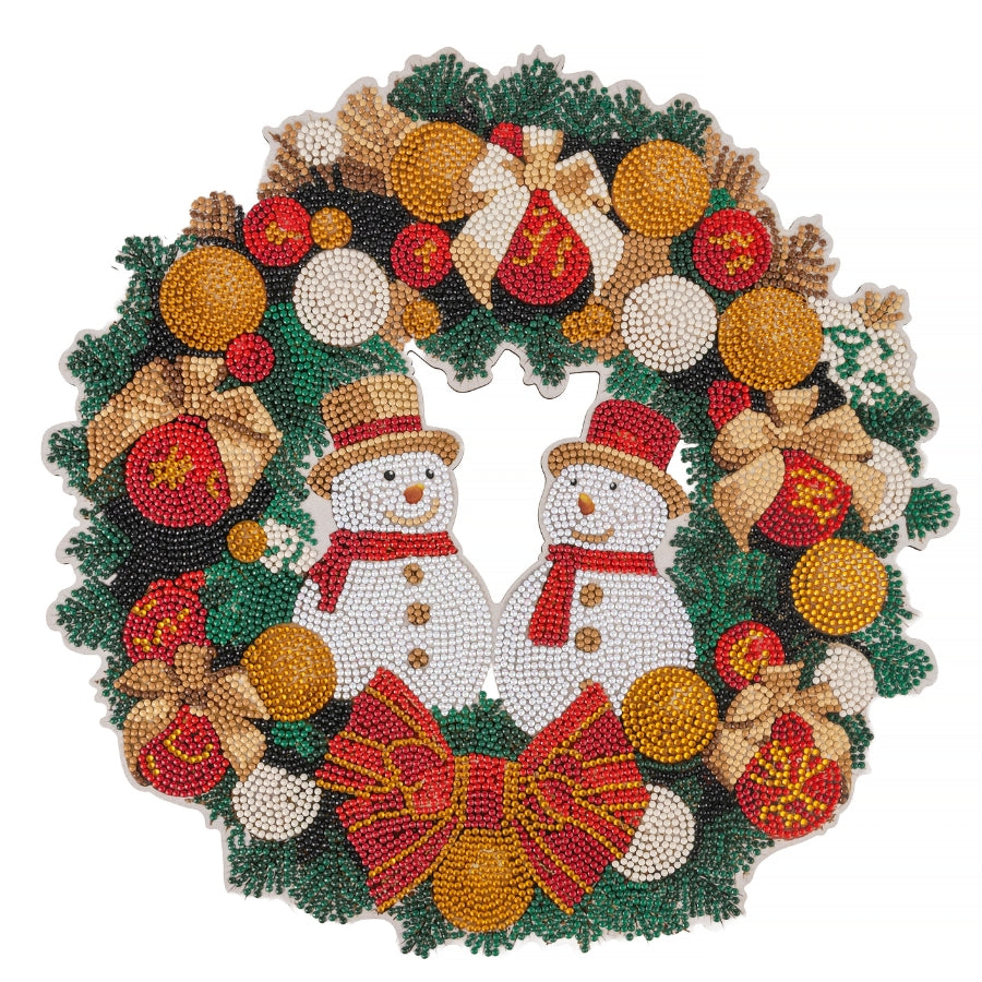 Festive Snowmen Crystal Art Wreath Kit