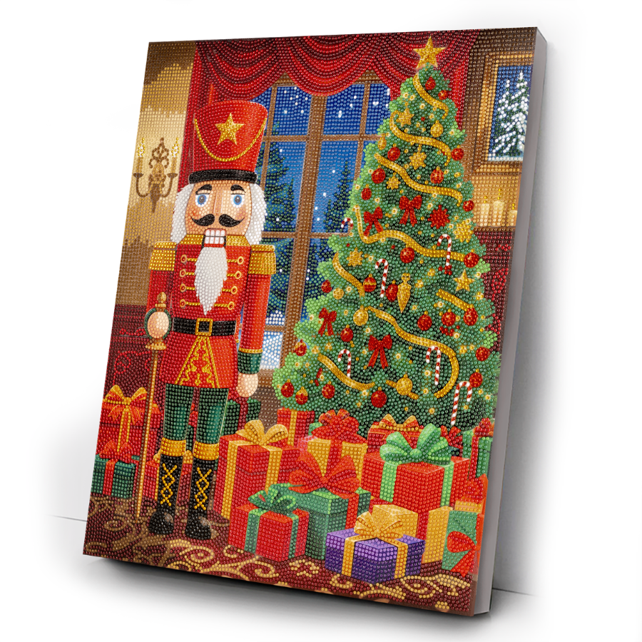 Festive Nutcracker Crystal Art Canvas Kit 40x50cm