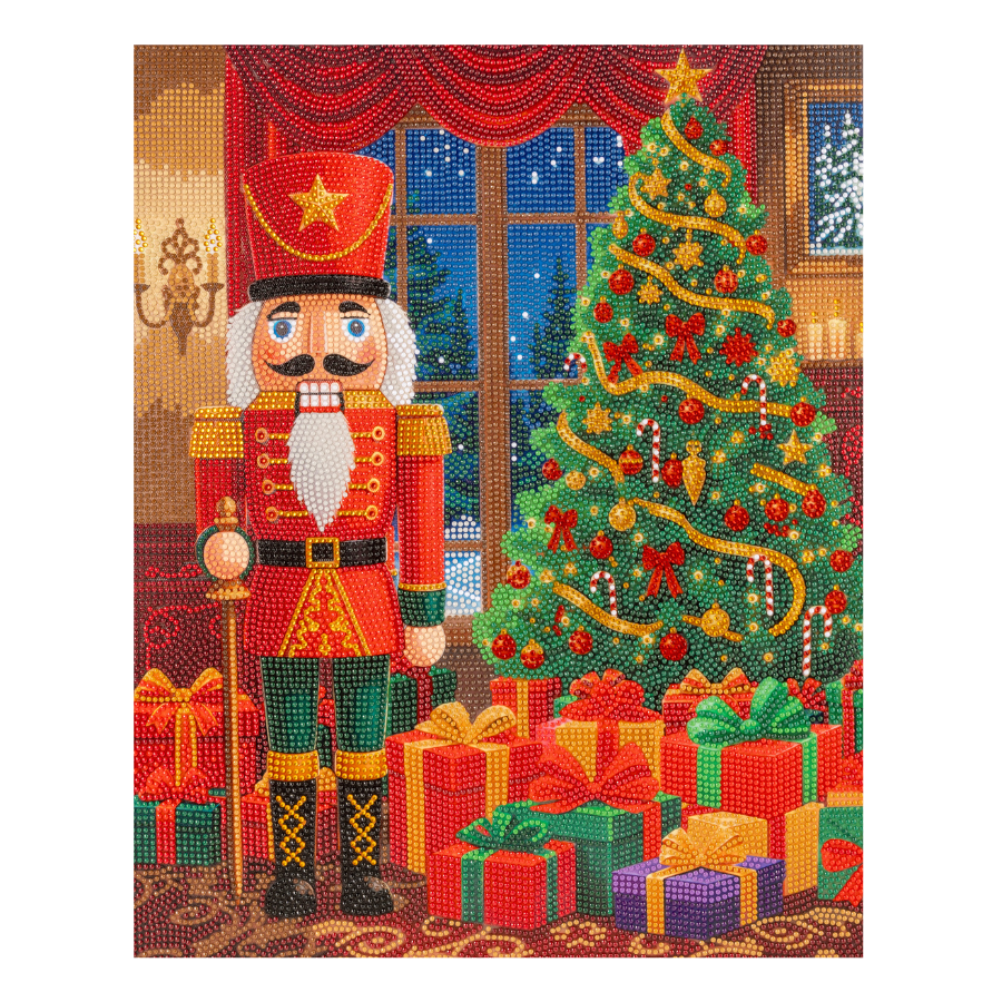 Festive Nutcracker Crystal Art Canvas Kit 40x50cm