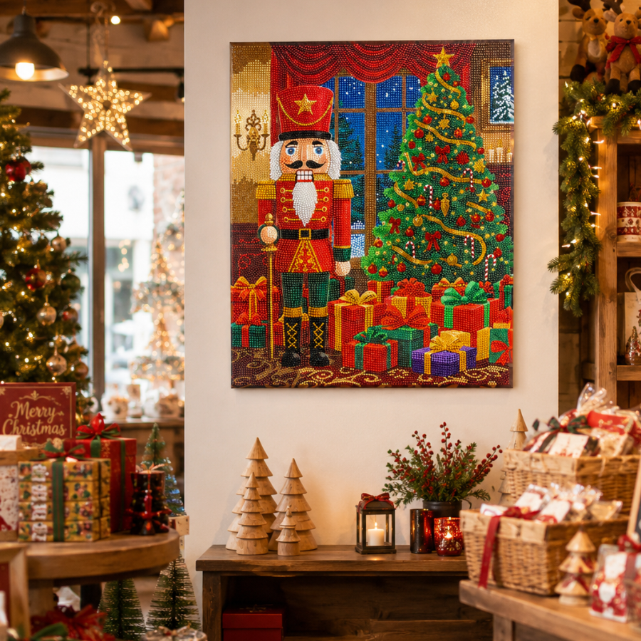 Festive Nutcracker Crystal Art Canvas Kit 40x50cm