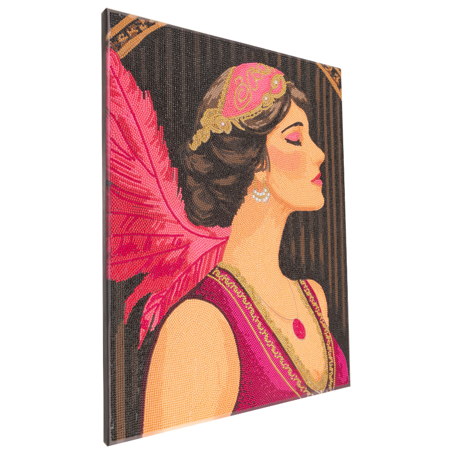Flapper Girl Rouge Crystal Art Canvas Kit 40x50cm