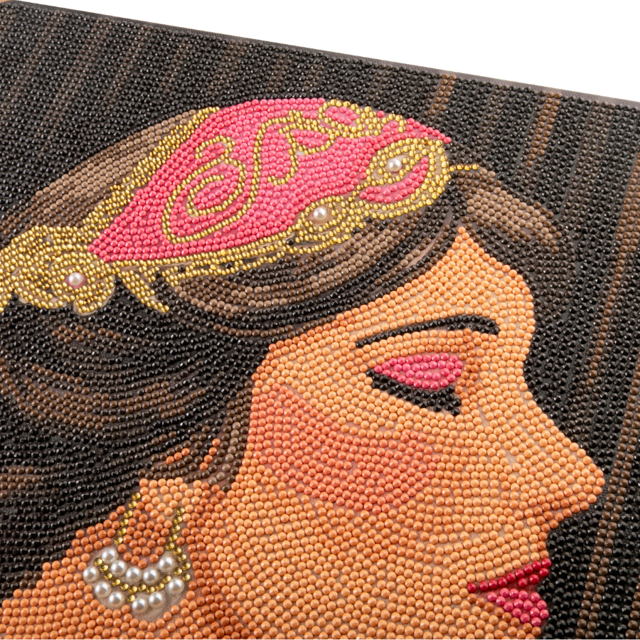 Flapper Girl Rouge Crystal Art Canvas Kit 40x50cm