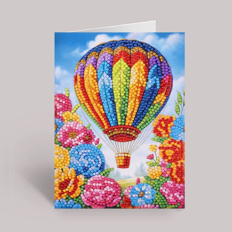 Floral Balloon Ride Crystal Art Card Kit 12x17cm