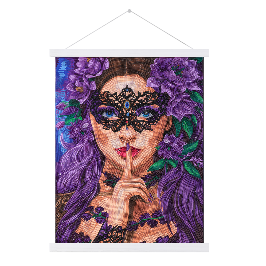 Floral Whisper Crystal Art Scroll Kit 40x50 3