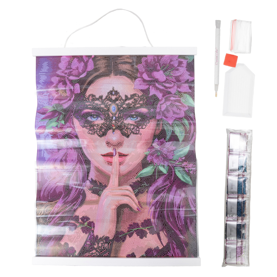 Floral Whisper Crystal Art Scroll Kit 40x50 5