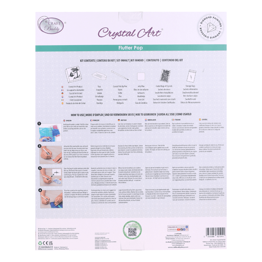 Flutter Pop Crystal Art Framed Canvas Kit 40x50cm