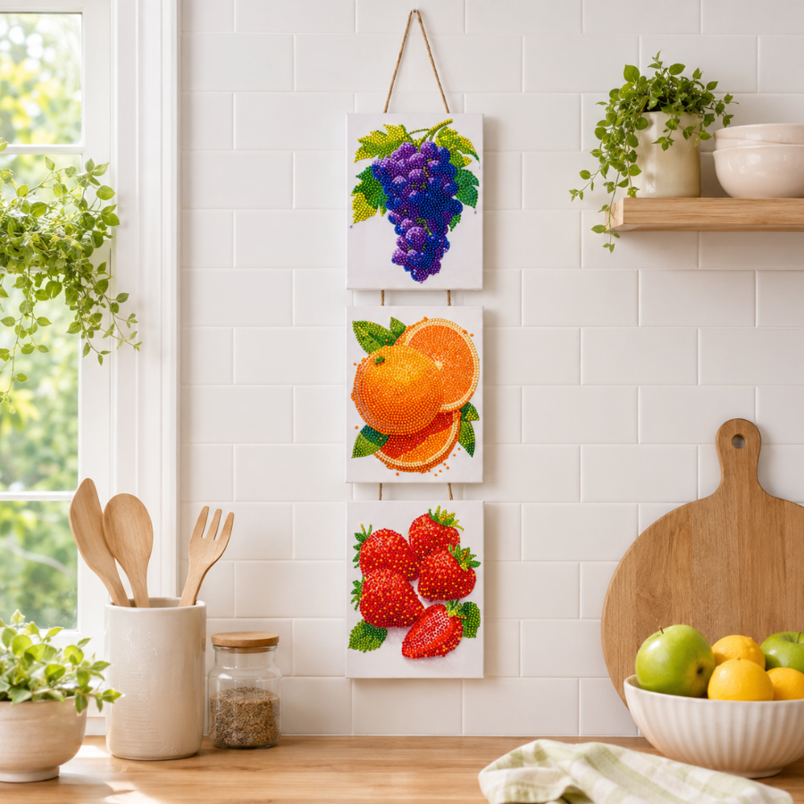 Fruits Crystal Art Hanging Canvas Decoration Kit