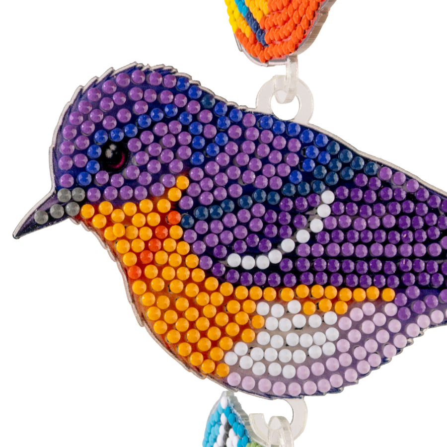 Garden Birds Crystal Art Hanging Decoration Kit Set of 2