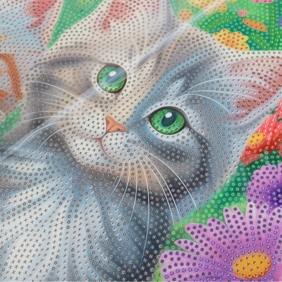 Garden Cats Crystal Art Canvas Kit 40x50cm