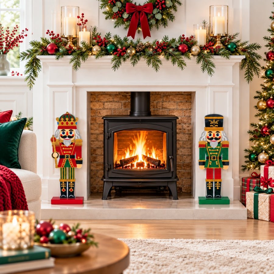 Giant Nutcrackers Crystal Art Decoration Kit Set of 2