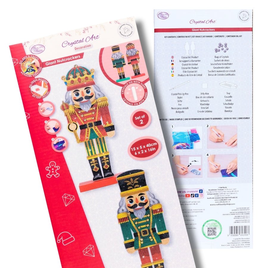 Giant Nutcrackers Crystal Art Decoration Kit Set of 2