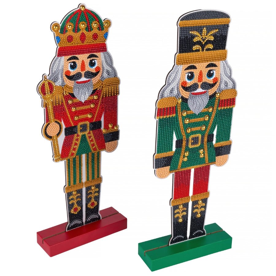 Giant Nutcrackers Crystal Art Decoration Kit Set of 2
