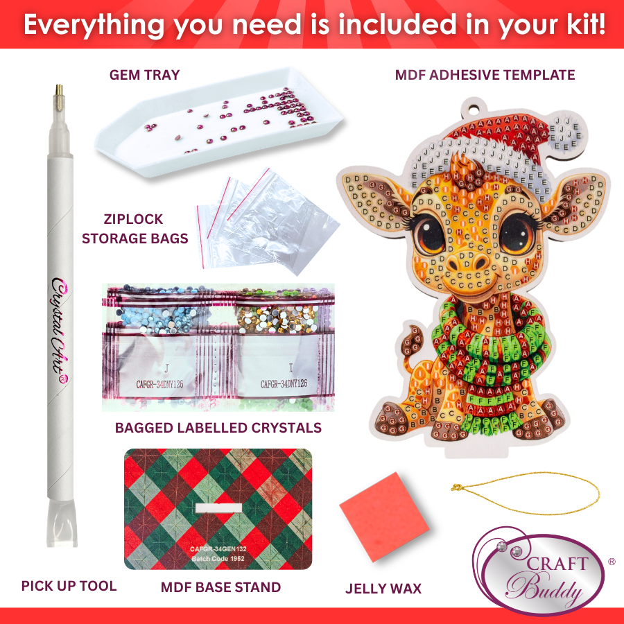 Giraffe Crystal Art Festive Wildlife Buddies Kit Series 7