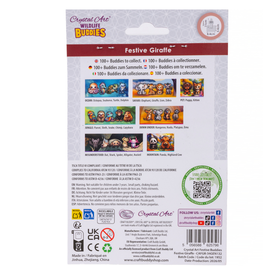 Giraffe Crystal Art Festive Wildlife Buddies Kit Series 7