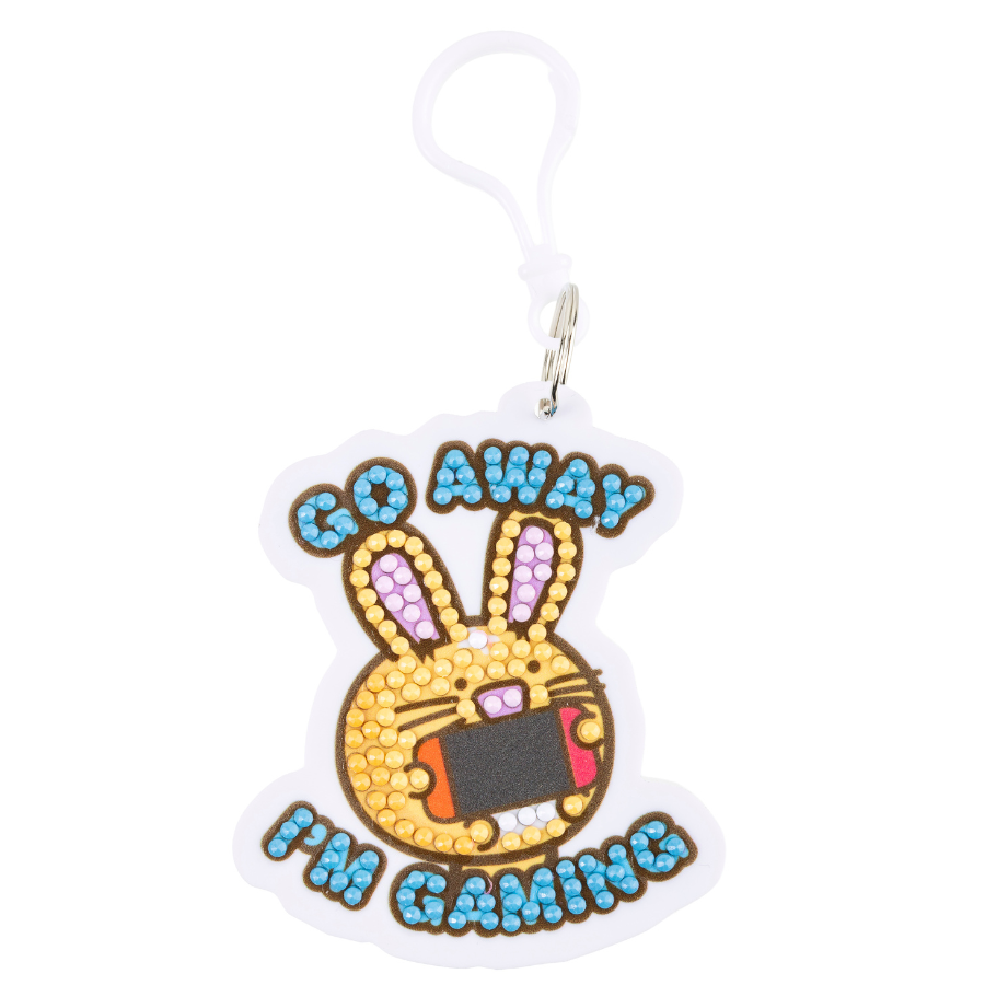 Go Away I'm Gaming Crystal Art Bag Charm Kit Fuzzballs