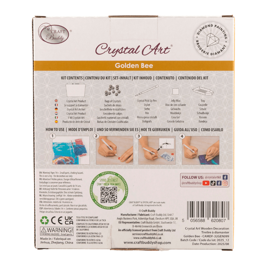 Golden Bee Crystal Art Money Box Kit