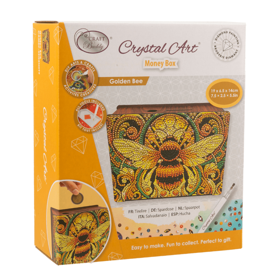Golden Bee Crystal Art Money Box Kit