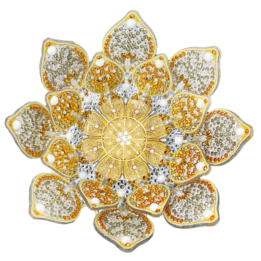 Golden Lotus Crystal Art 3D Candle Holder Kit