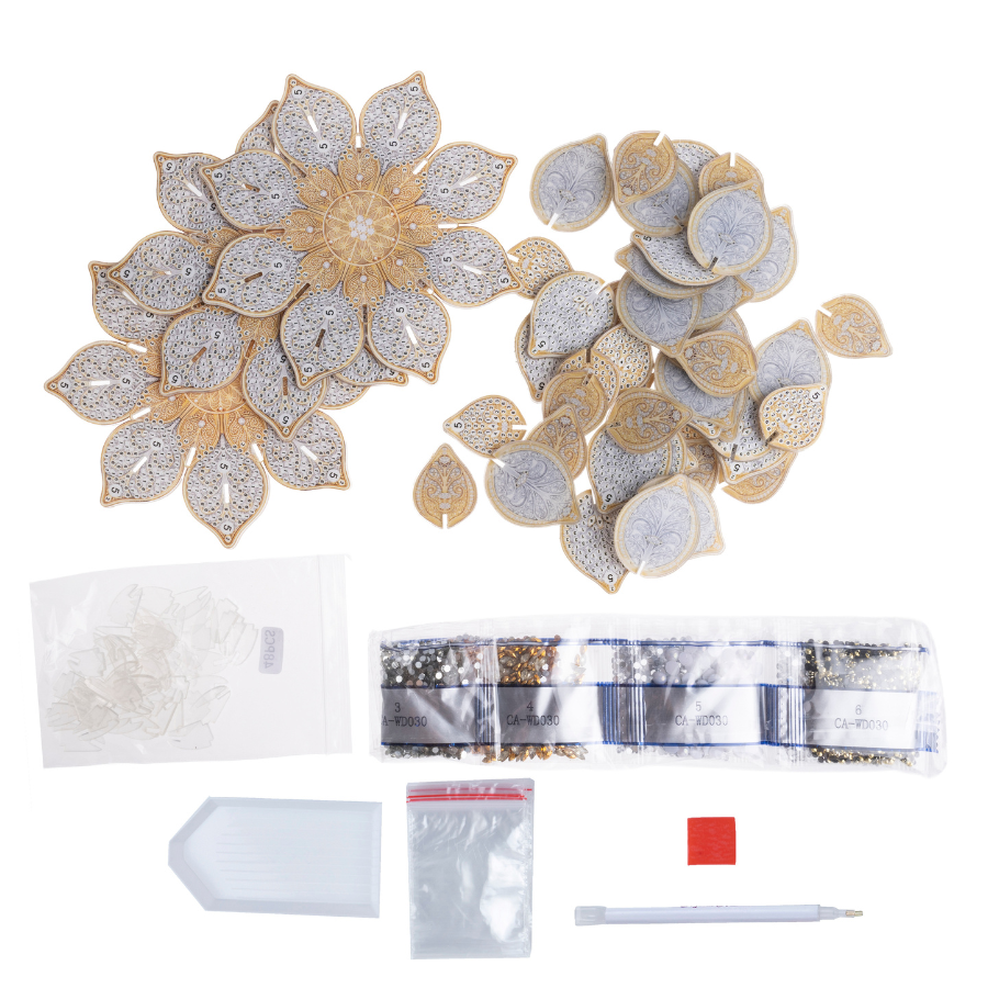 Golden Lotus Crystal Art 3D Candle Holder Kit