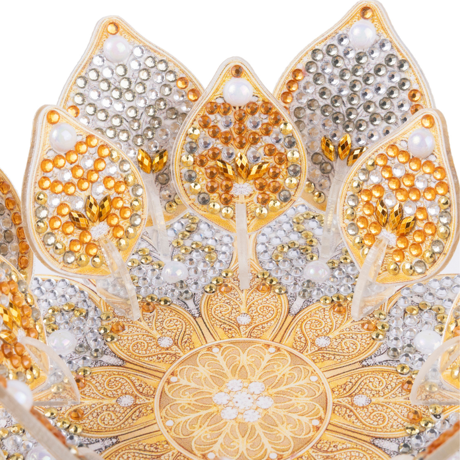 Golden Lotus Crystal Art 3D Candle Holder Kit