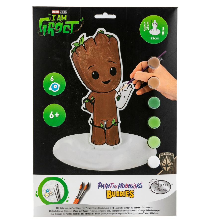 "Groot" MARVEL Paint By Numbers XL Buddies Kit Front Packaging