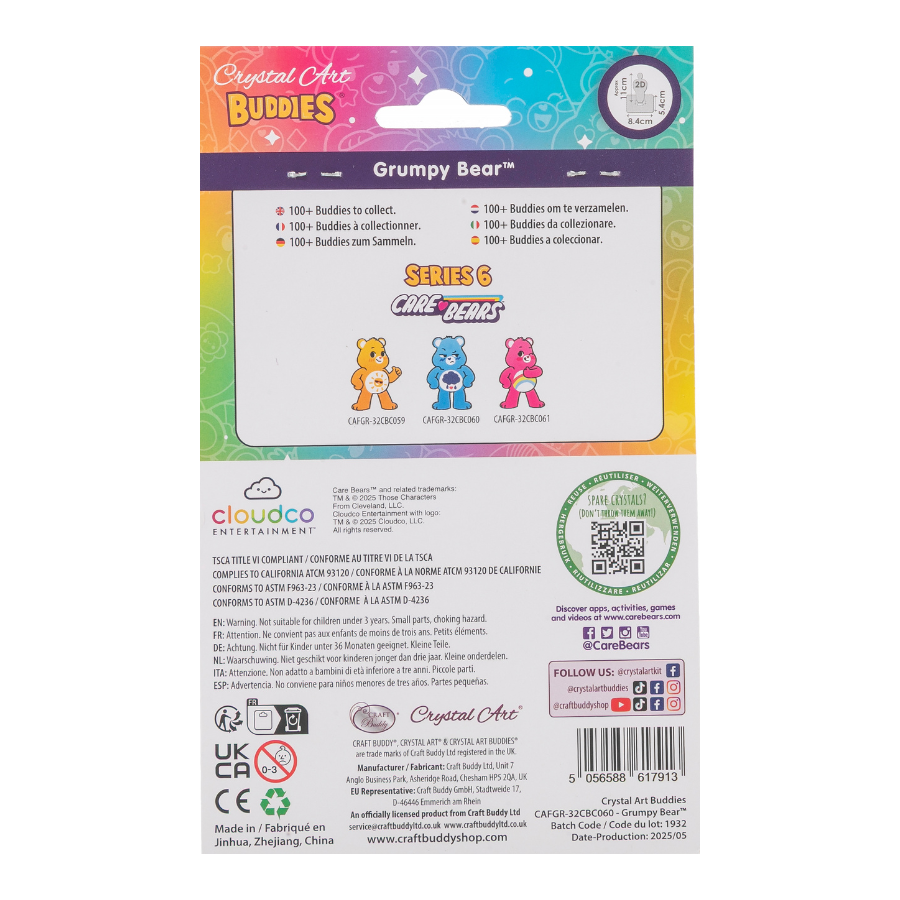 Grumpy Bear Crystal Art Buddies Care Bears packback
