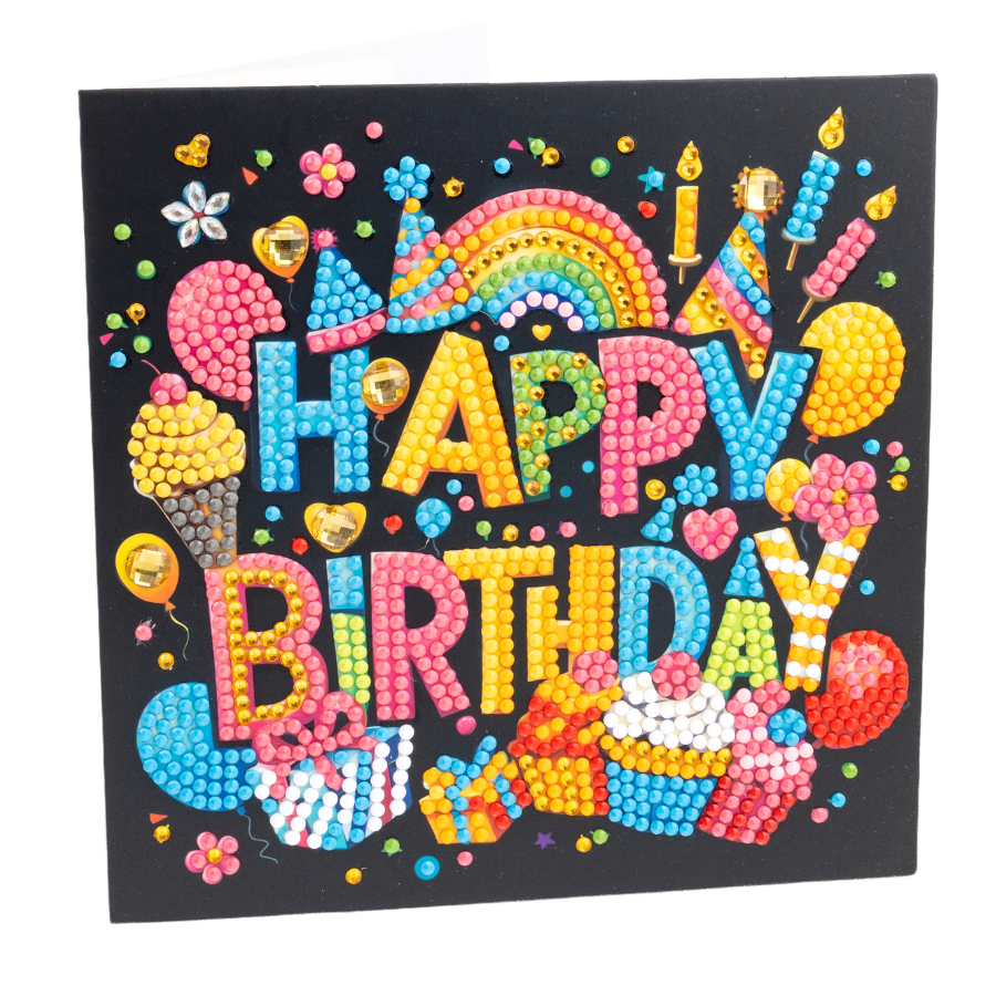 Happy Birthday Crystal Art Card Kit 15x15  3