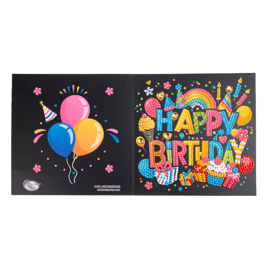 Happy Birthday Crystal Art Card Kit 15x15  5