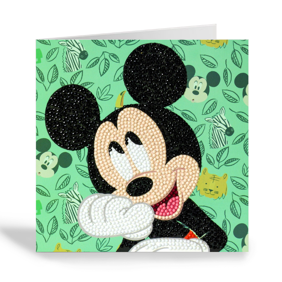 CCK-DNY805: Happy Mickey, 18x18cm Crystal Art Card