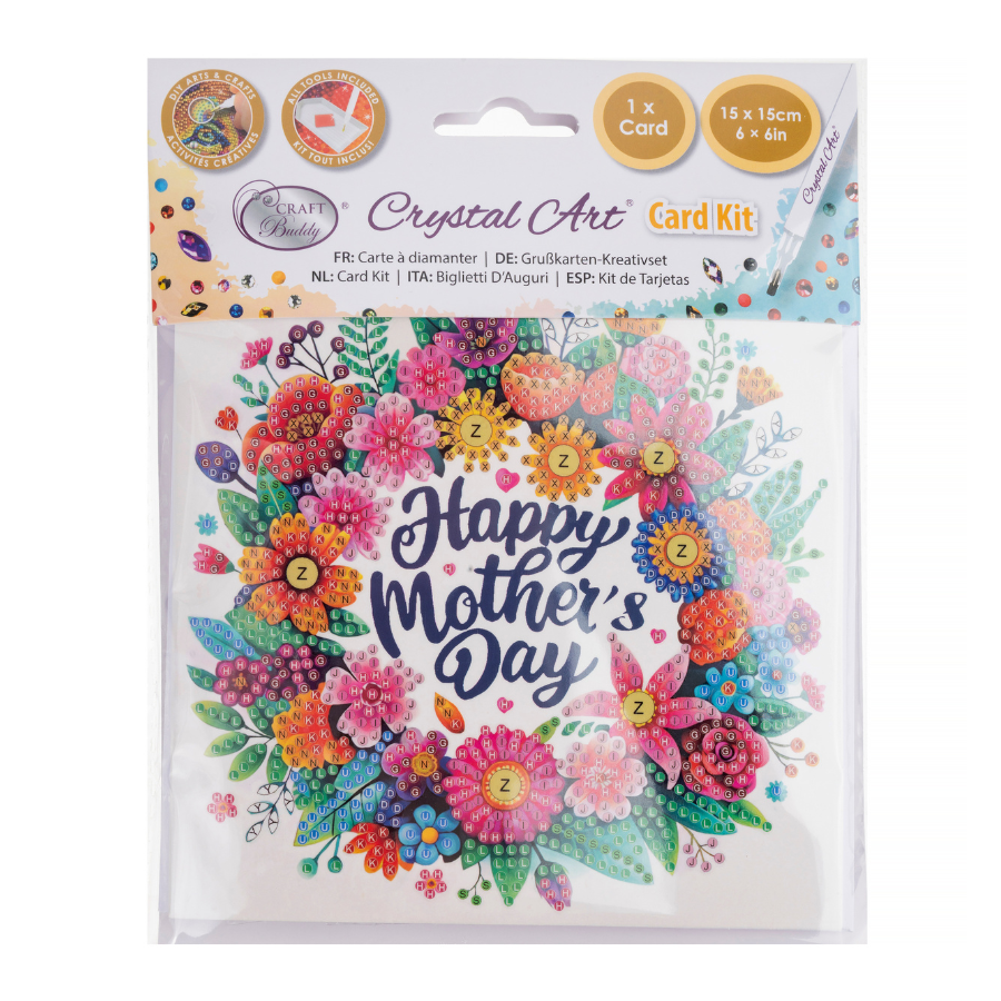 Happy Mothers Day Crystal Art Card Kit 15x15 1