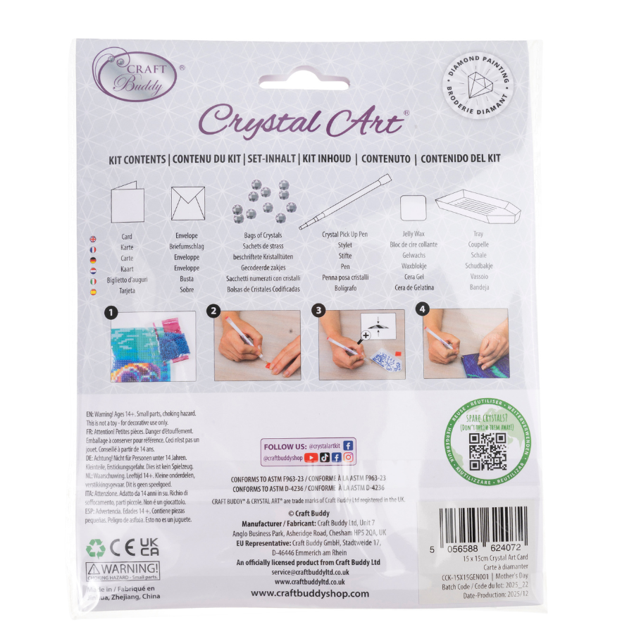 Happy Mothers Day Crystal Art Card Kit 15x15 5