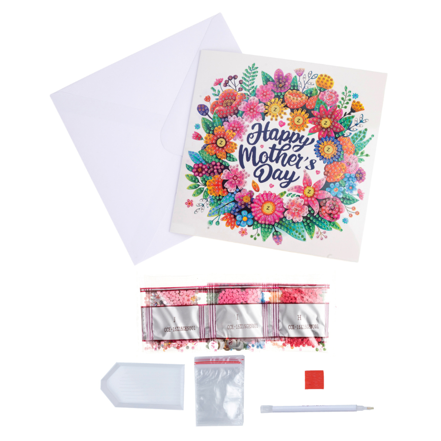 Happy Mothers Day Crystal Art Card Kit 15x15 8