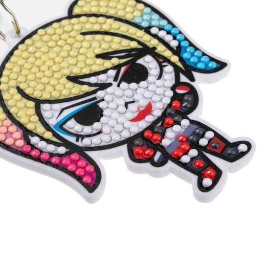 "Harley Quinn" Crystal Art Backpack Charm Kit DC Close Up