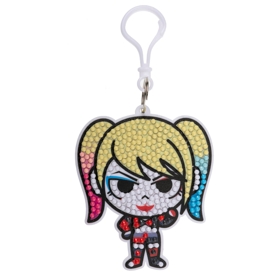 "Harley Quinn" Crystal Art Backpack Charm Kit DC Front