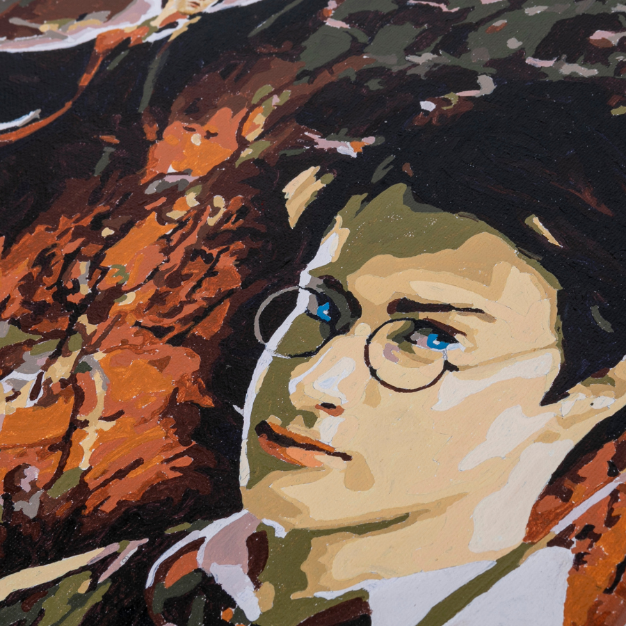 "Harry Potter Collage" Harry Potter Paint By Numb3rs Canvas Kit Close Up
