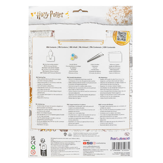 "Harry Potter" Harry Potter Paint By Numbers XL Buddies Kit Back Packaging
