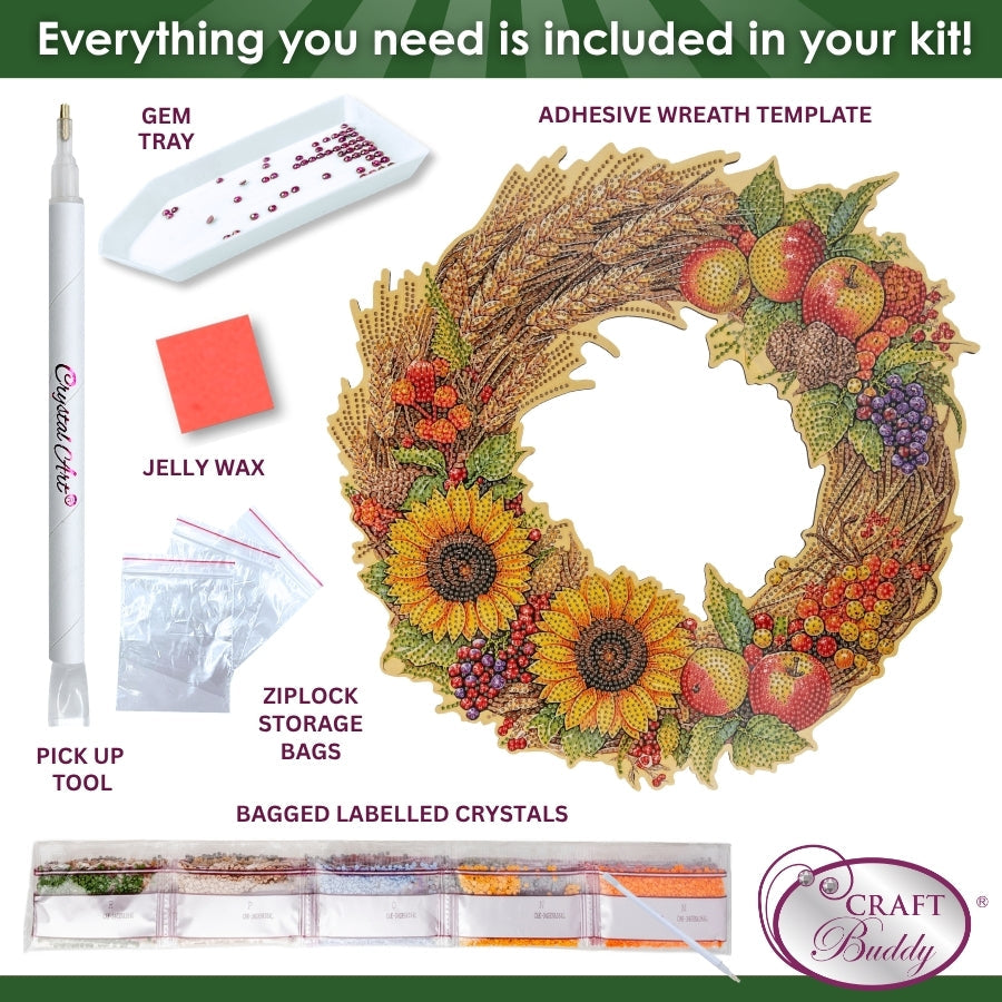 Harvest Wreath Crystal Art Decoration Kit