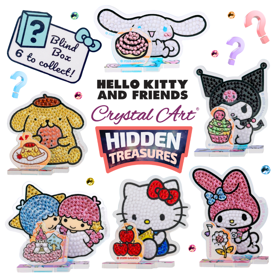 Hello Kitty And Friends Crystal Art Hidden Treasures Kit