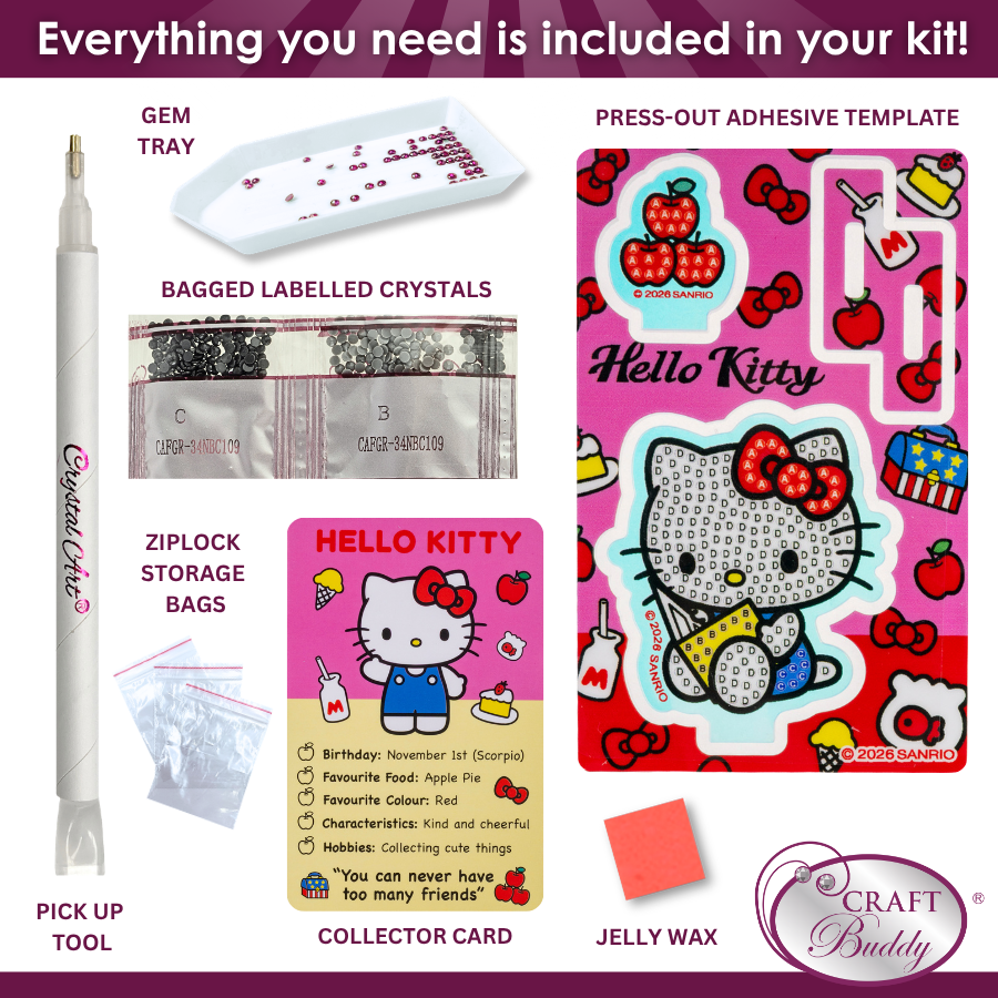 Hello Kitty And Friends Crystal Art Hidden Treasures Kit